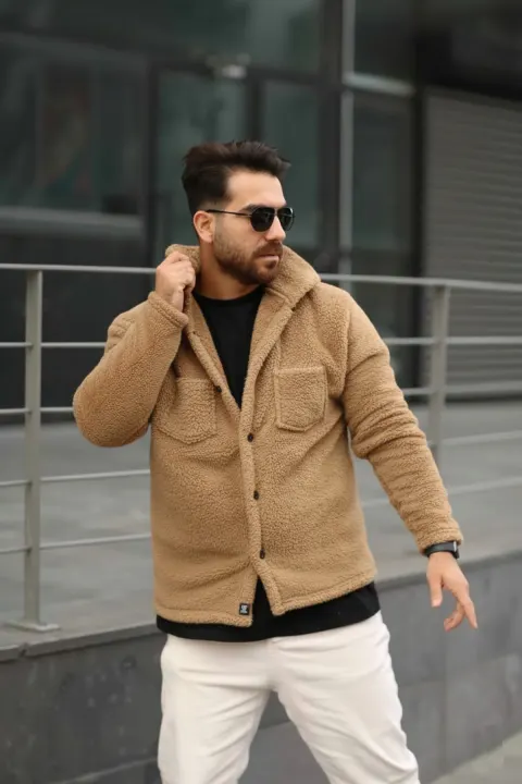 Plush Jacket Unisex Regular Fit Pocket Detail